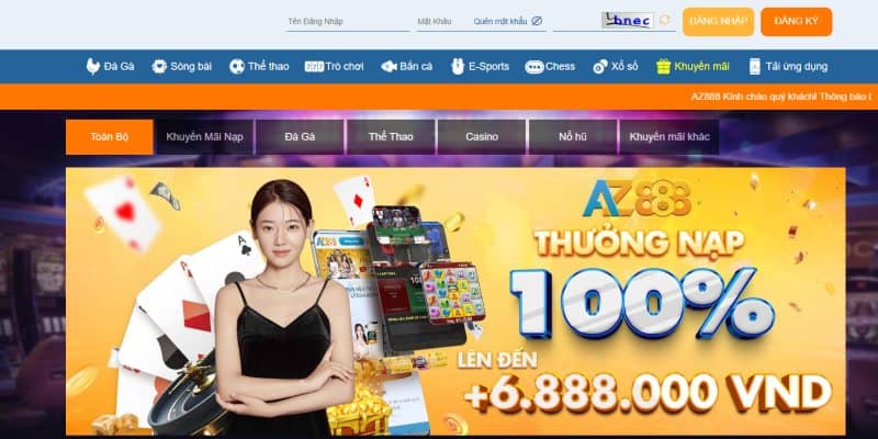 AZ888 thoải mái nhận thưởng giá trị